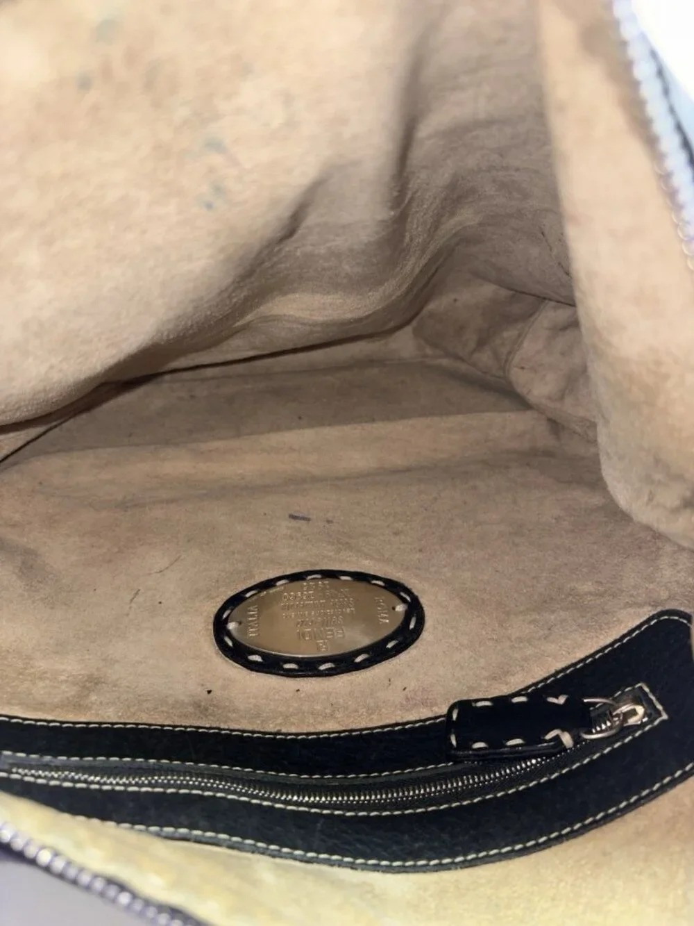 Fendi Sellaria Shoulder Bag Purse Crossbody Black/white Stitching SEE PHOTOS - Picture 7 of 16